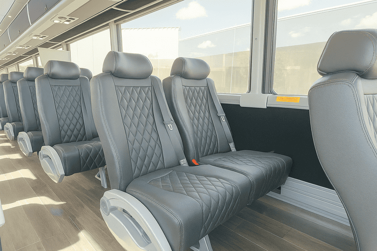 interior of Lafayette Coach Bus Service charter bus