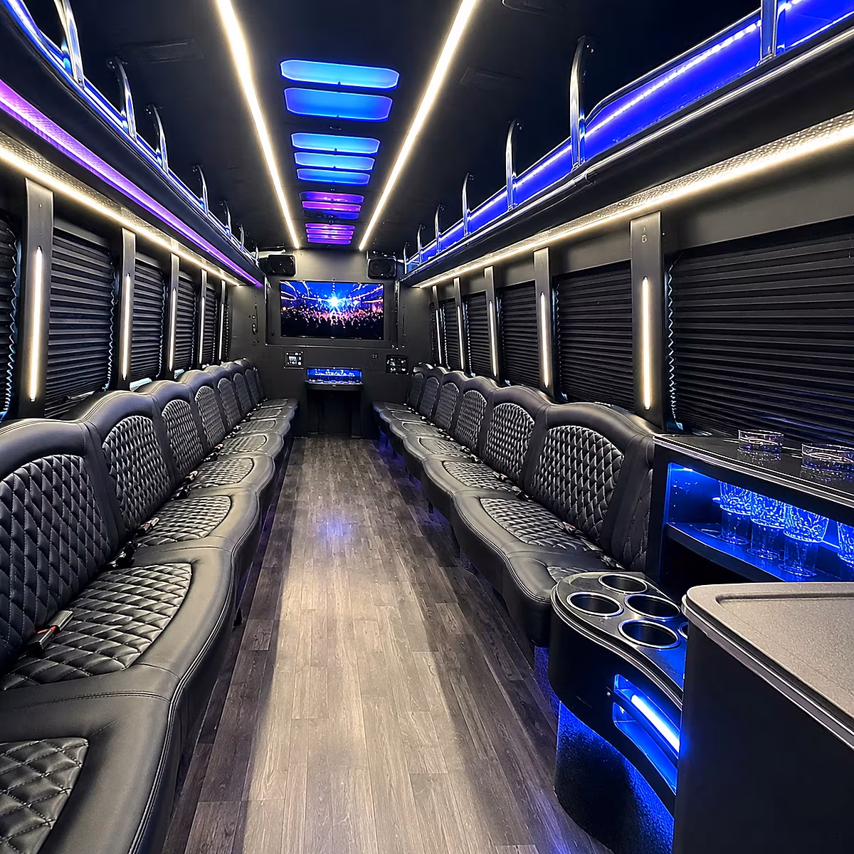 bachelorette and birthday party buses through downtown lafayette