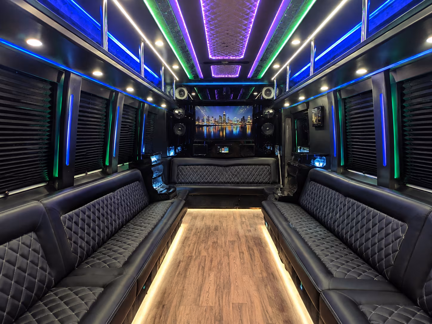 lafayette 25 passenger party bus interior