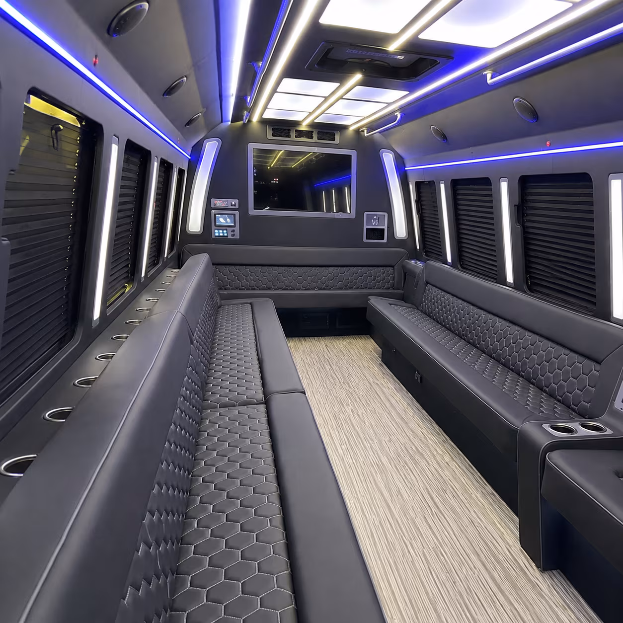 lafayette 40 passenger party bus inside