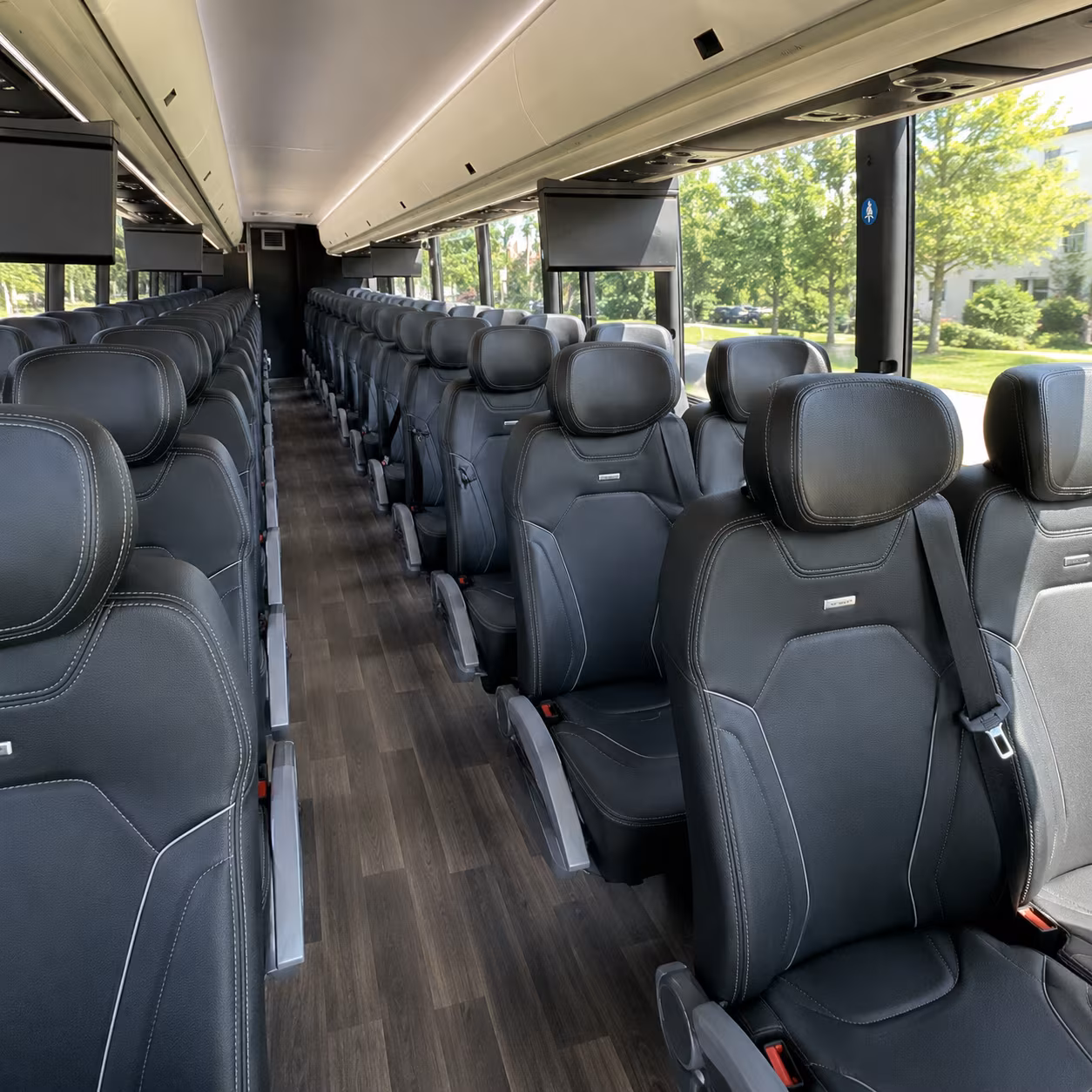 lafayette 56 passenger charter bus inside